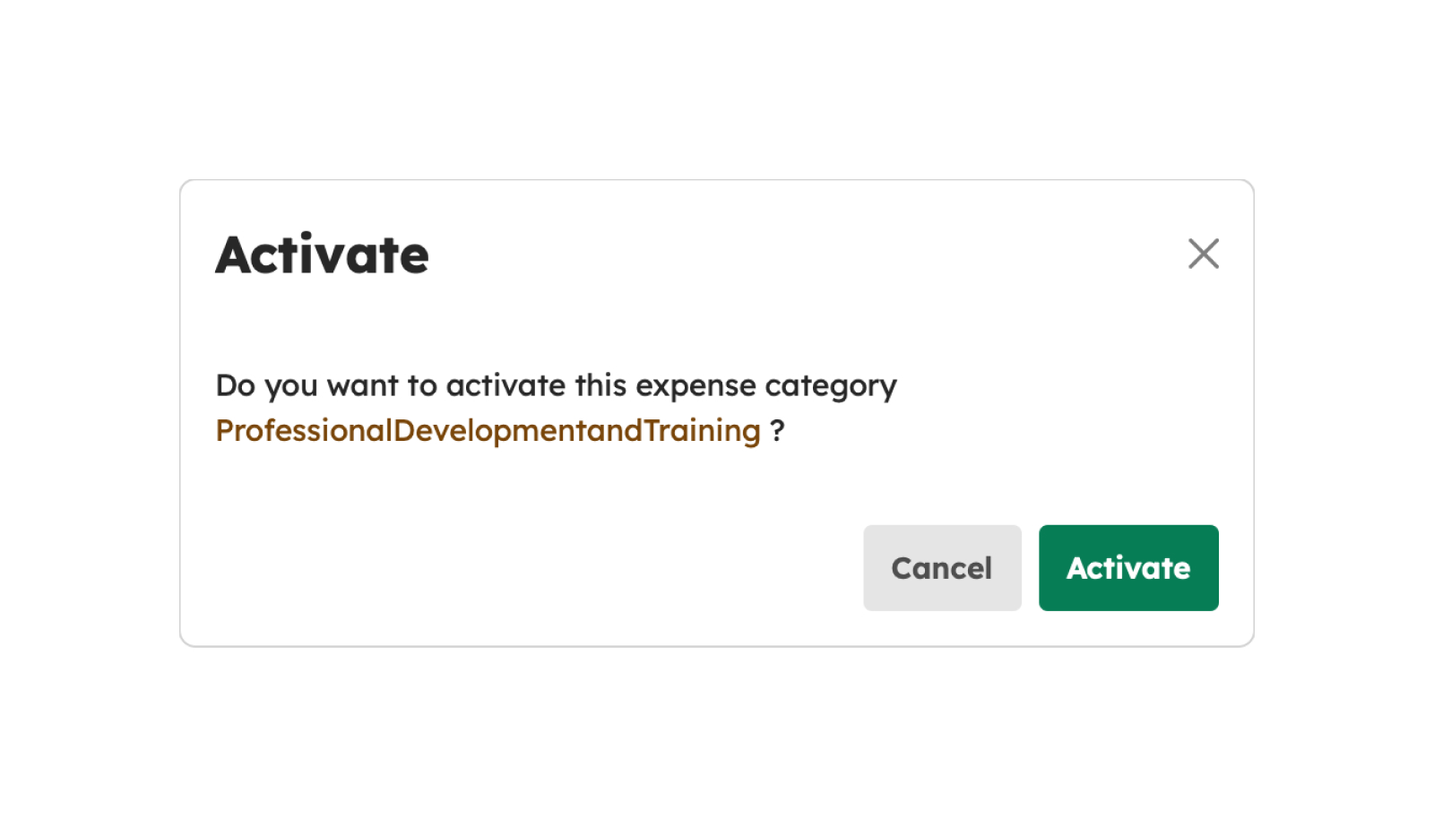 Activating an Expense Category