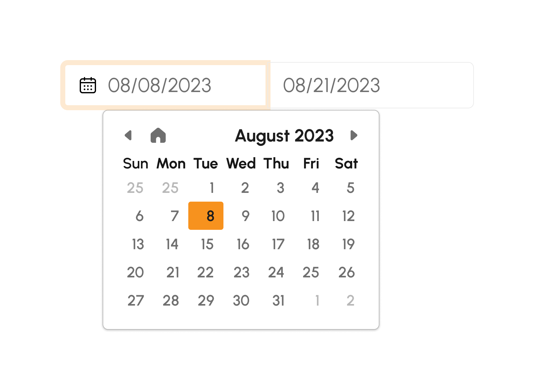 Filtering an Expense Item using the Date Picker