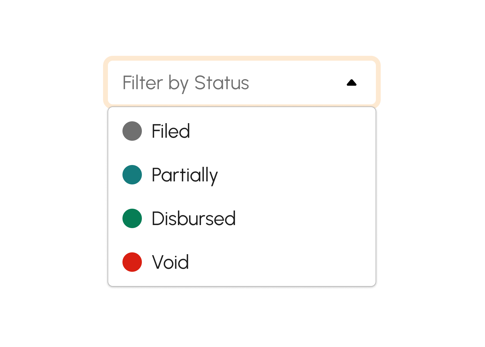 Filtering an Expense Item by Status