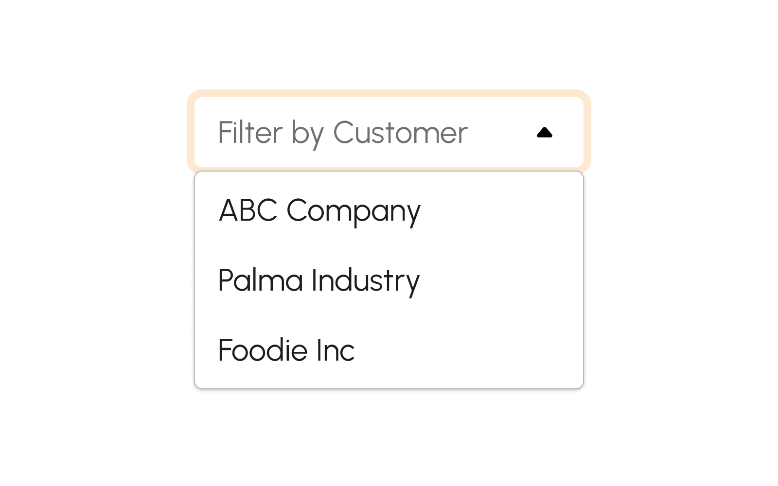 Filter by Customer