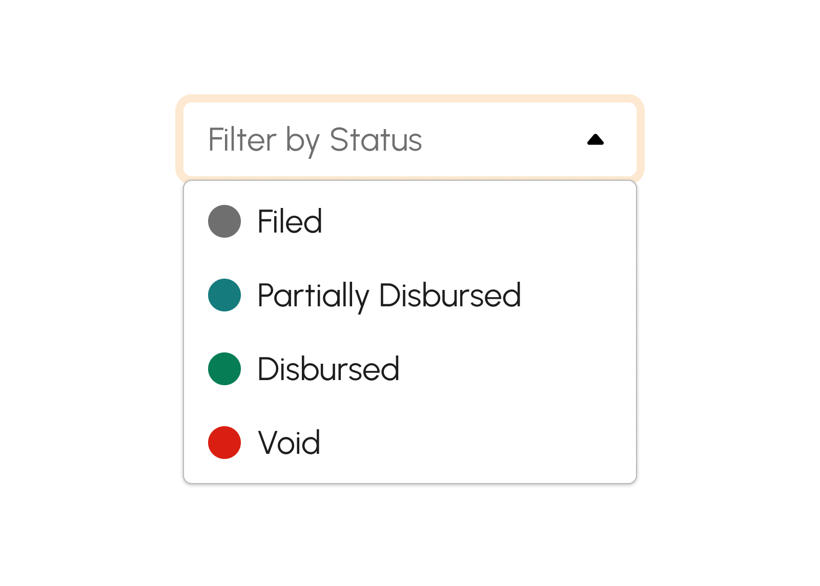 Filter by Status