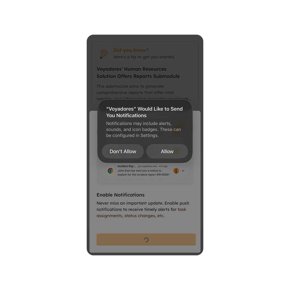iOS notification permission prompt