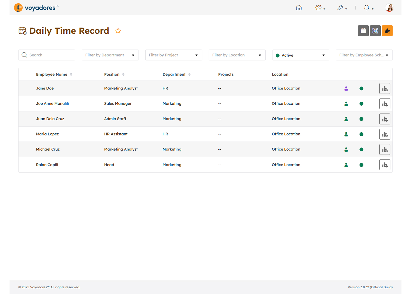 Payroll Generation page
