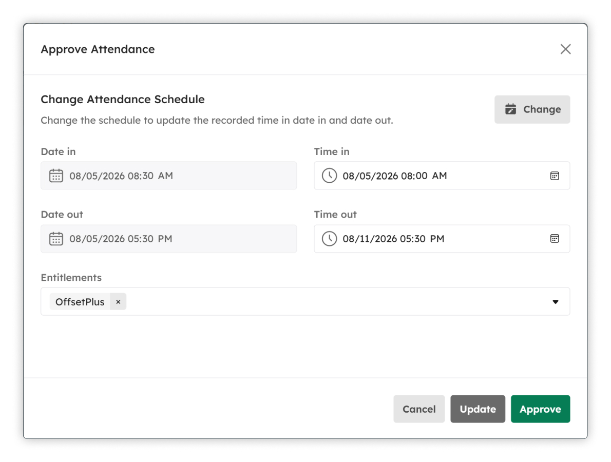 Approve Specific Time Logs