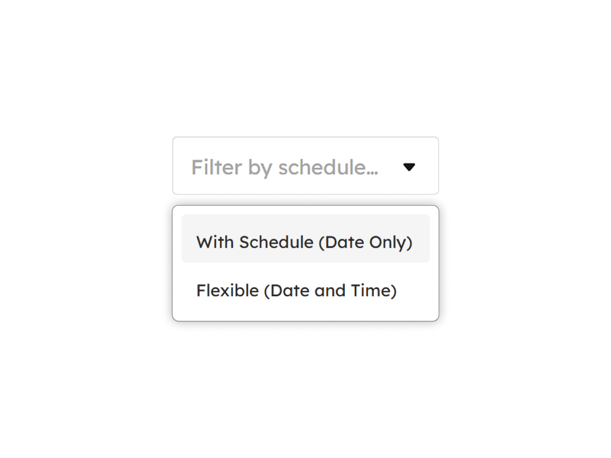 Filter by schedule