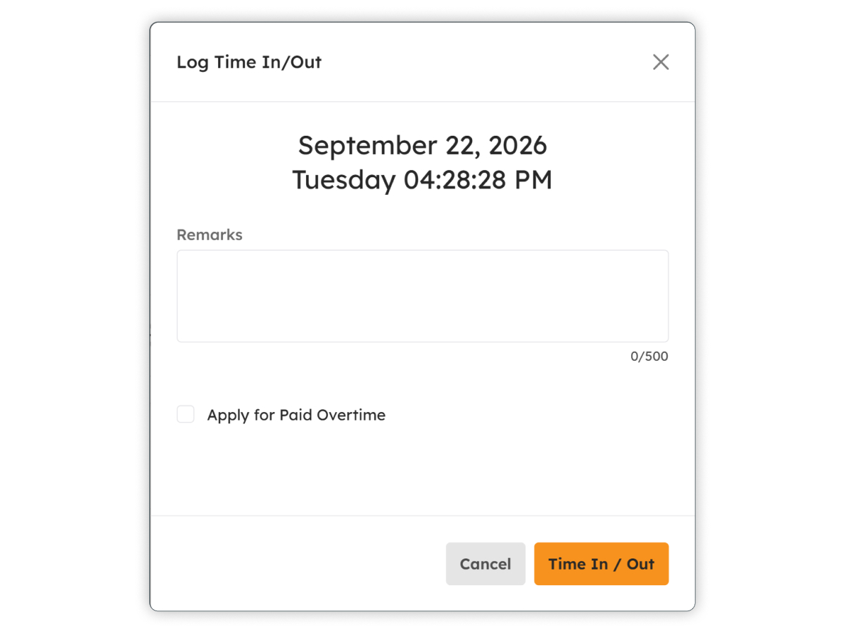 Login/out modal