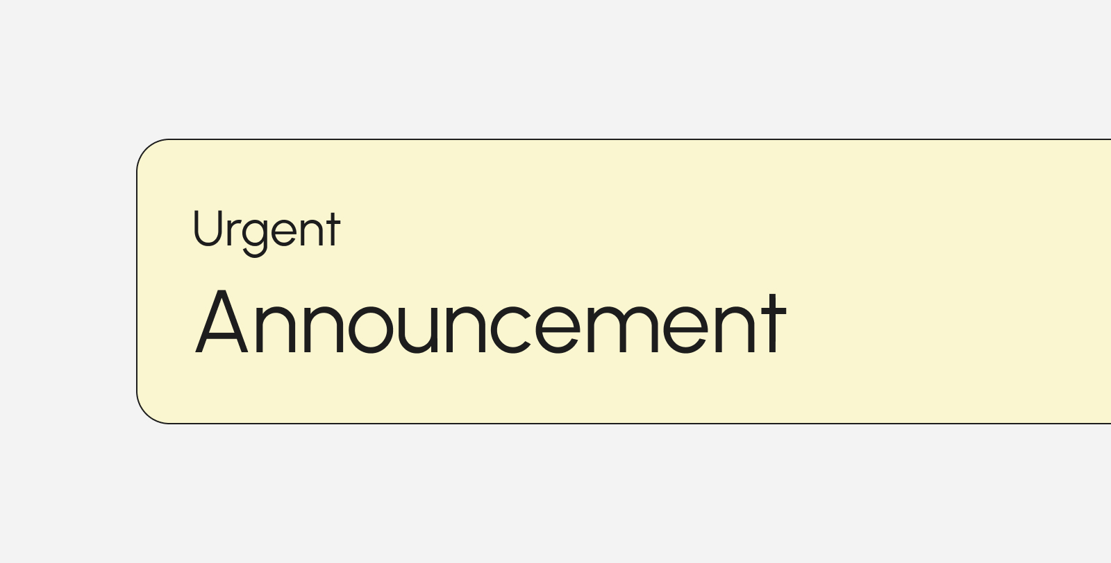 Urgent announcement