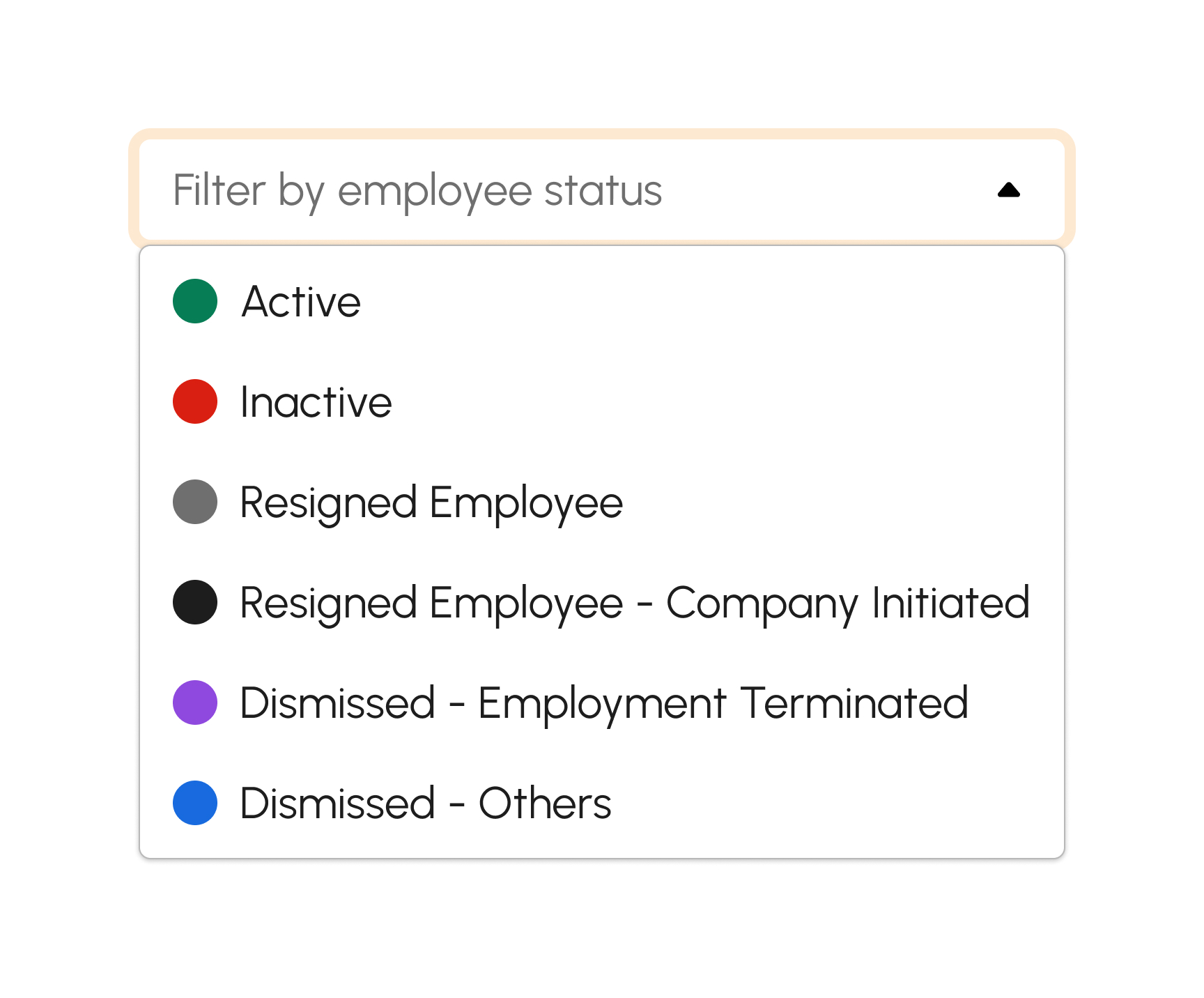 Filter by Employee Status