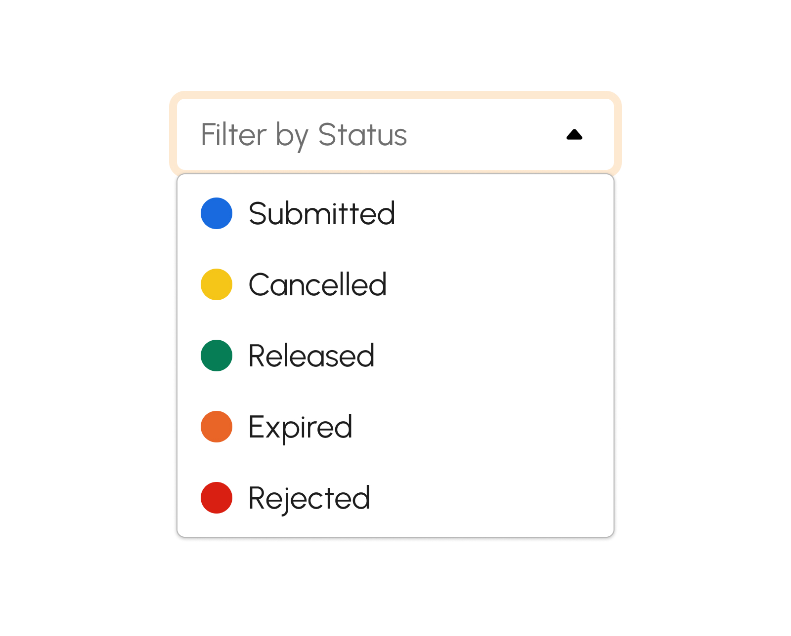 Filter COE by Status