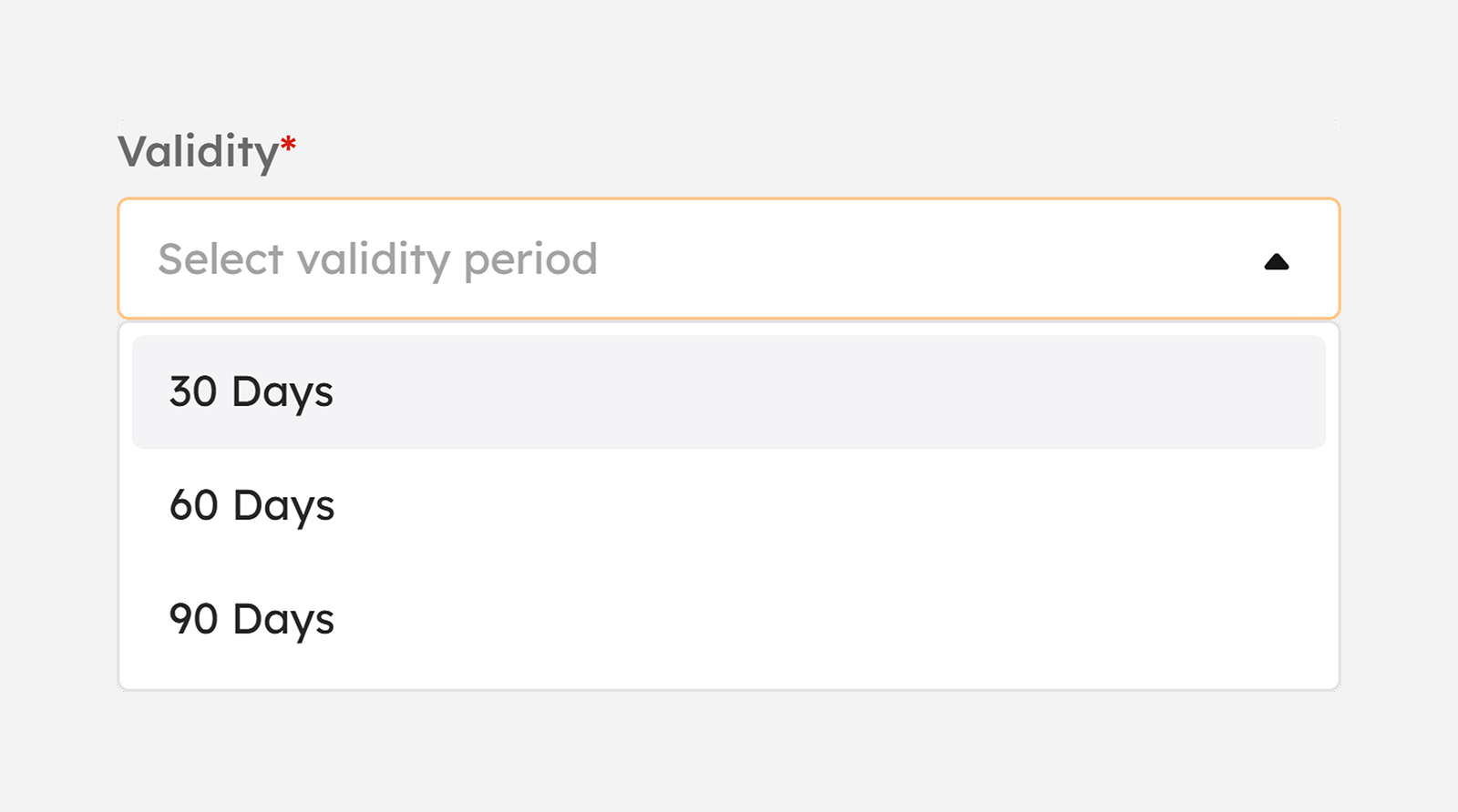 Select validity period