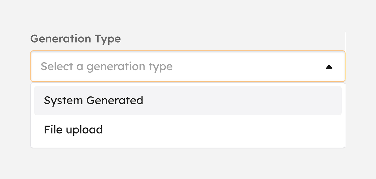 Select generation type modal