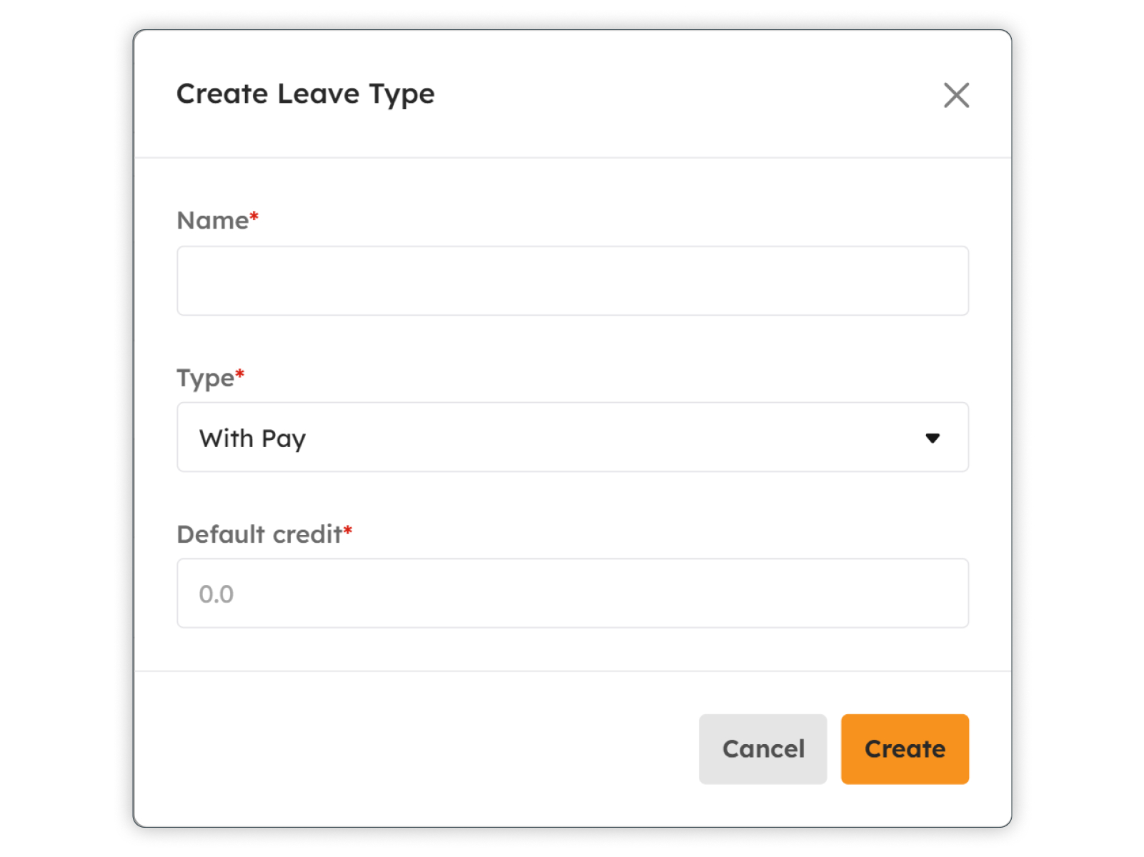 Add Leave Types modal