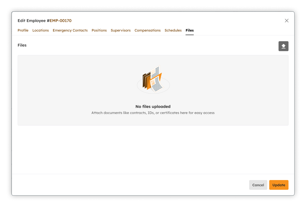 Edit Employee Files modal