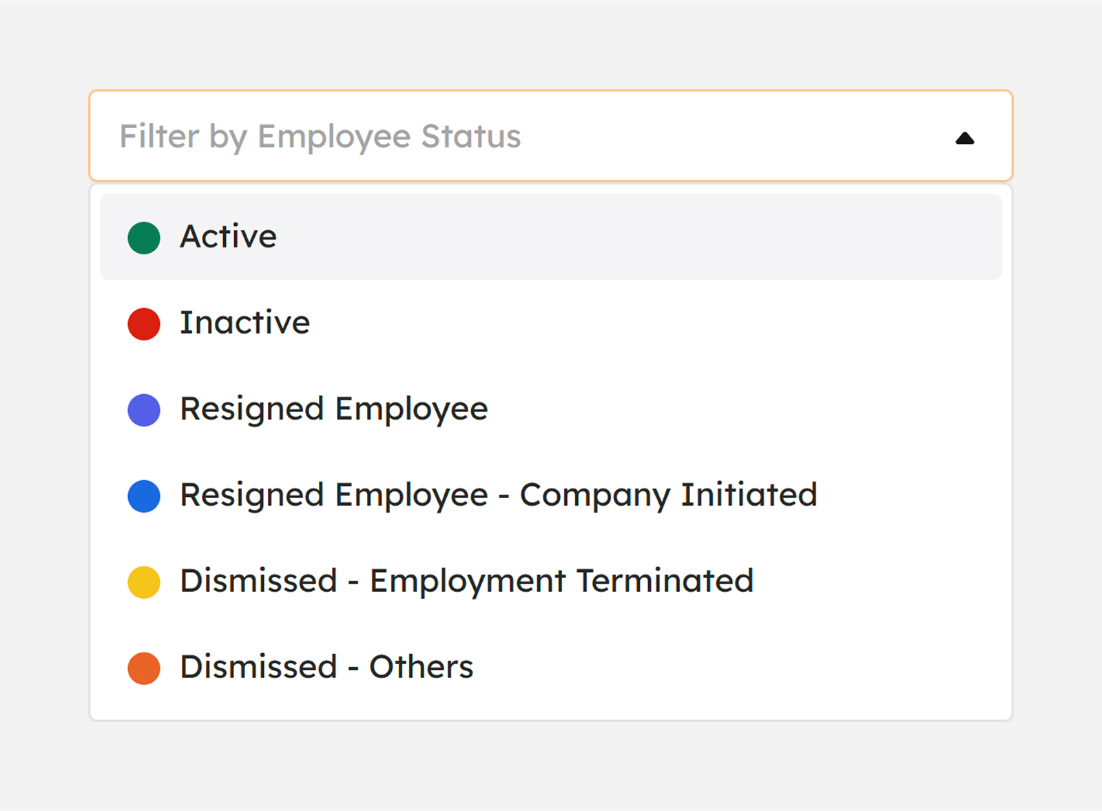 Filter by Employee Status