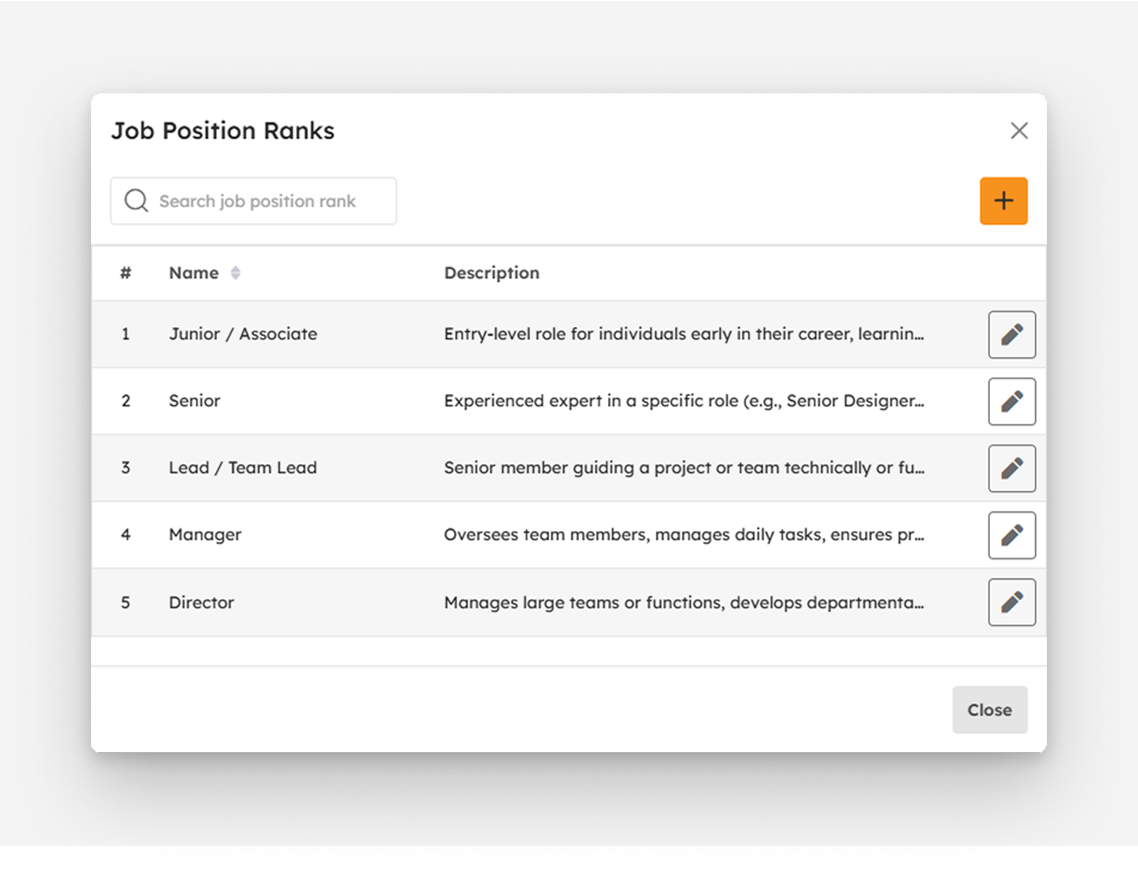 View Employee modal