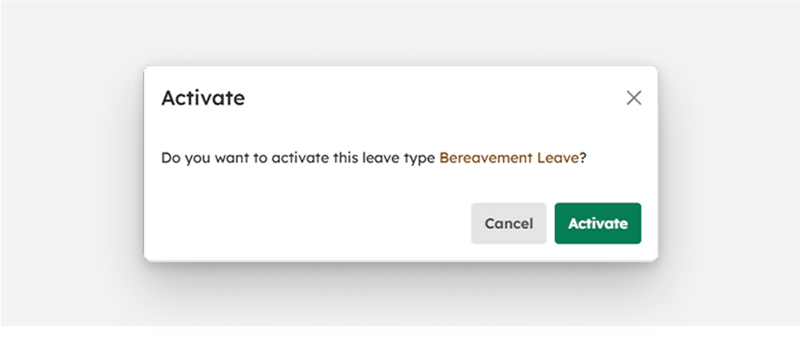 Edit Leave Type modal