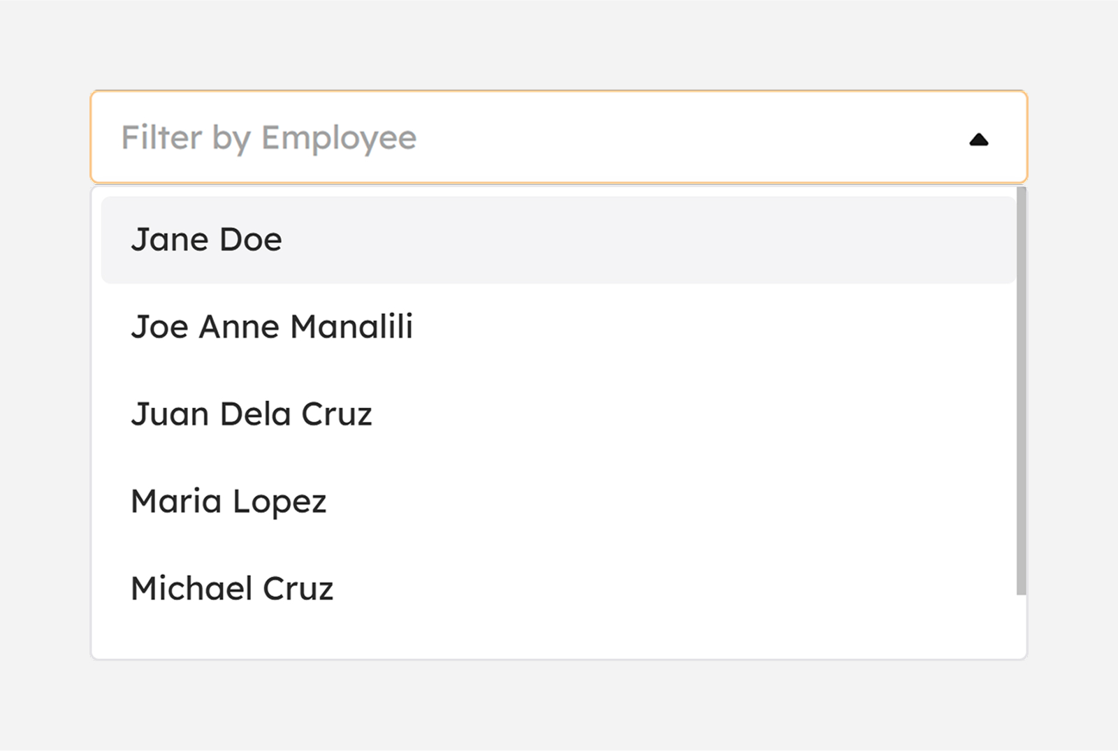 Filter employee leave