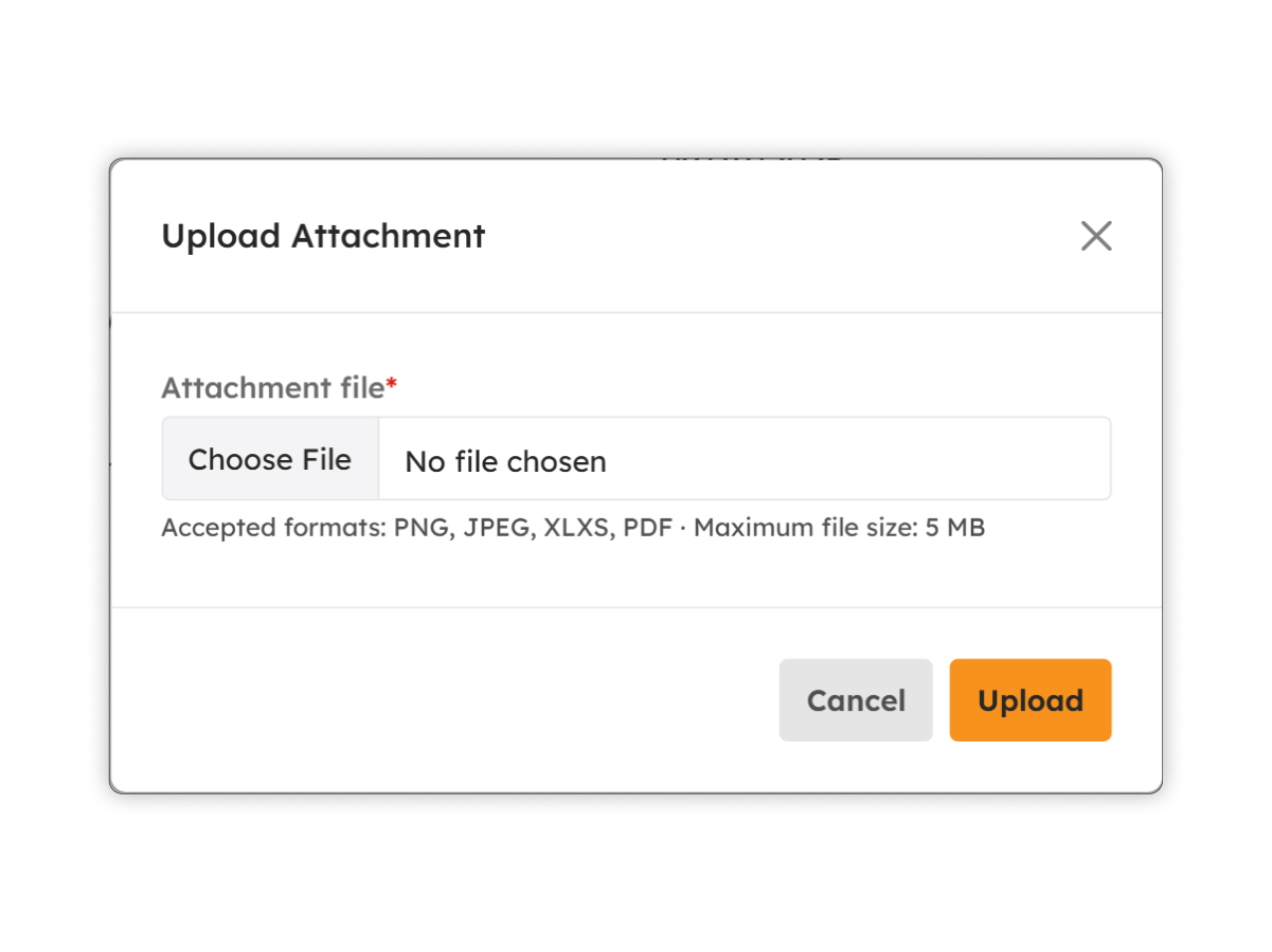 Upload File modal