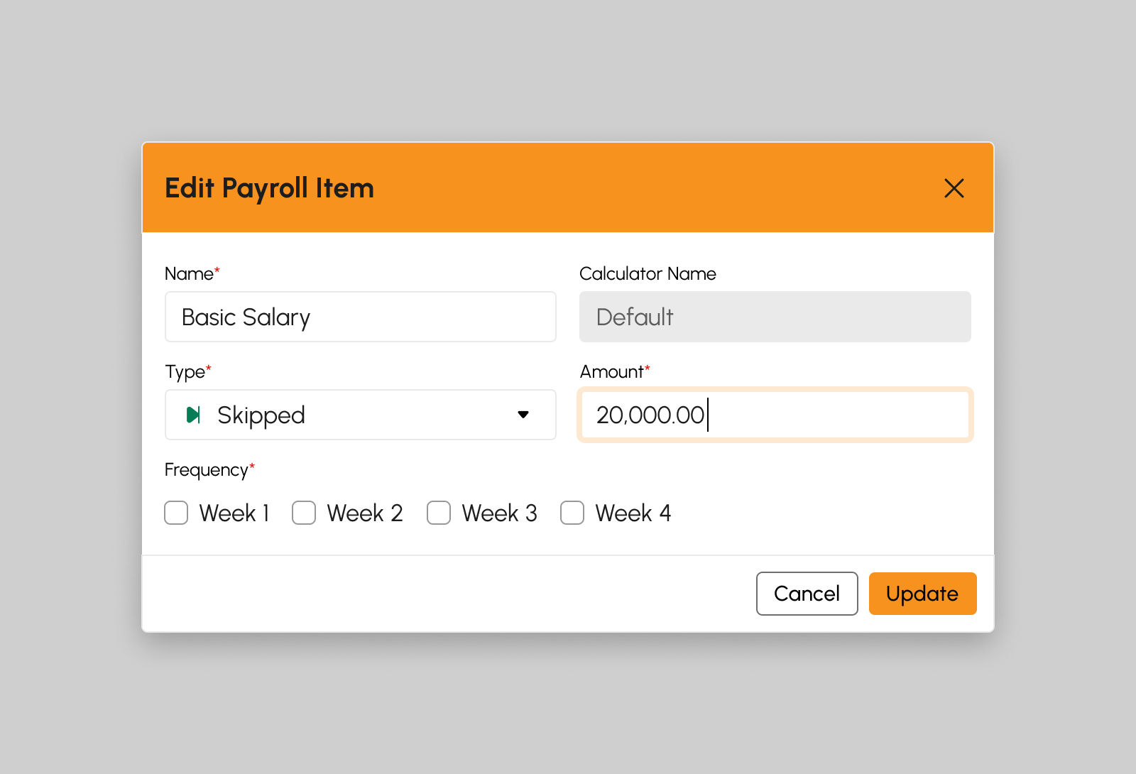 Edit Payroll Item