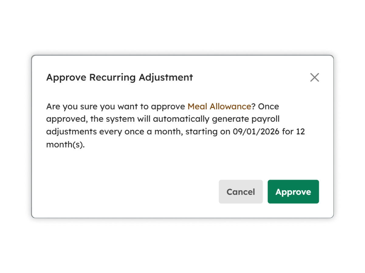 Edit Batch Payroll Adjustment modal