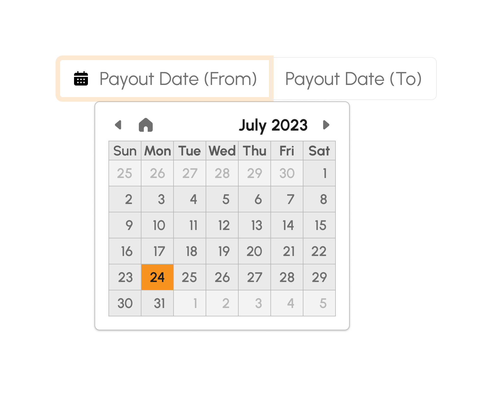 Filter by payout date