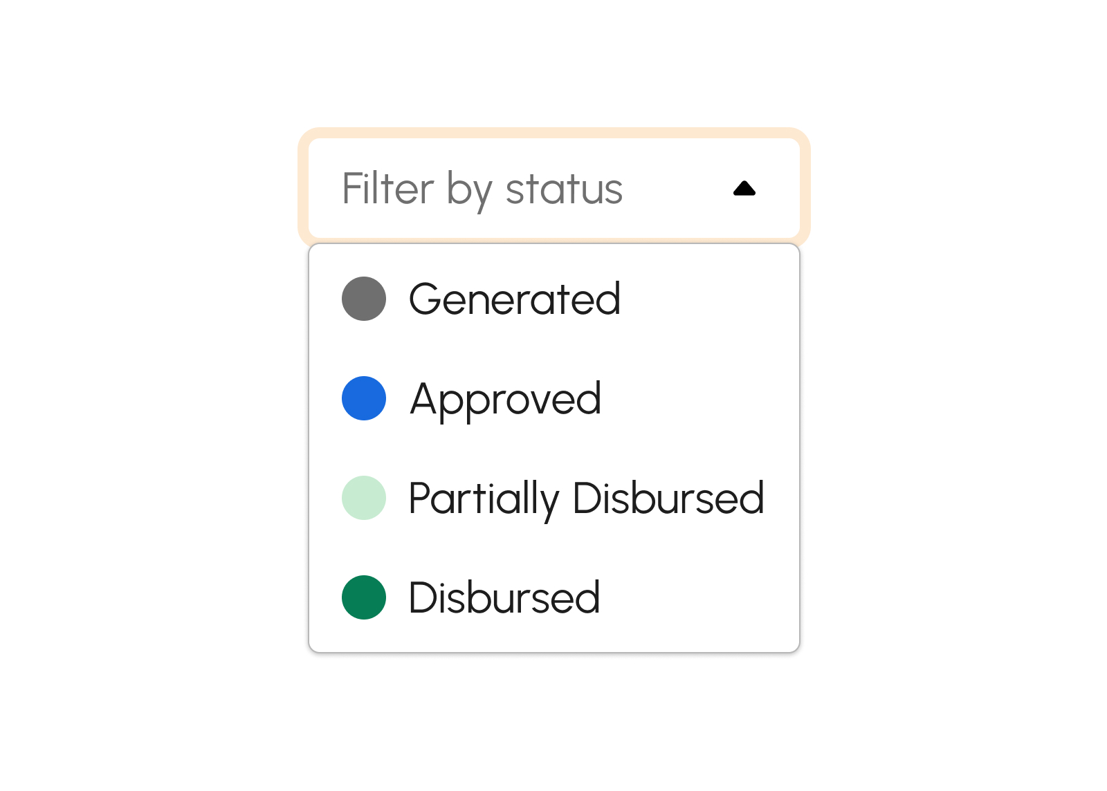 Filter by status