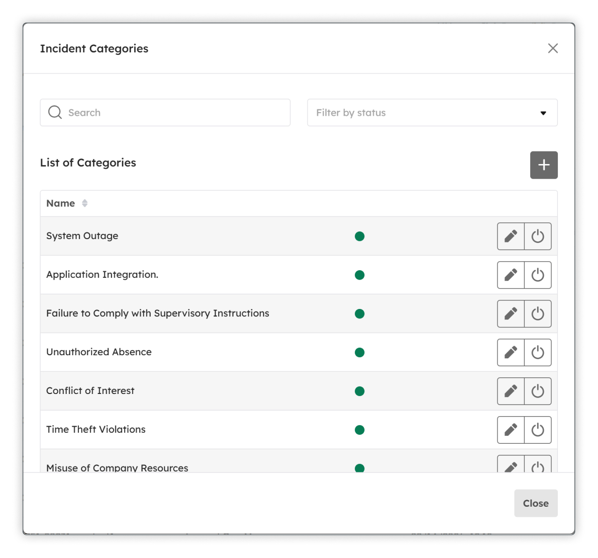 Incident Categories