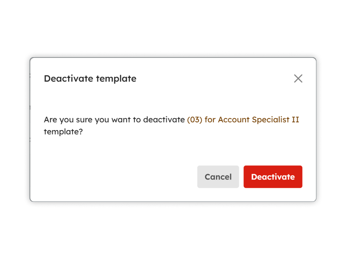 Deactivate Templates