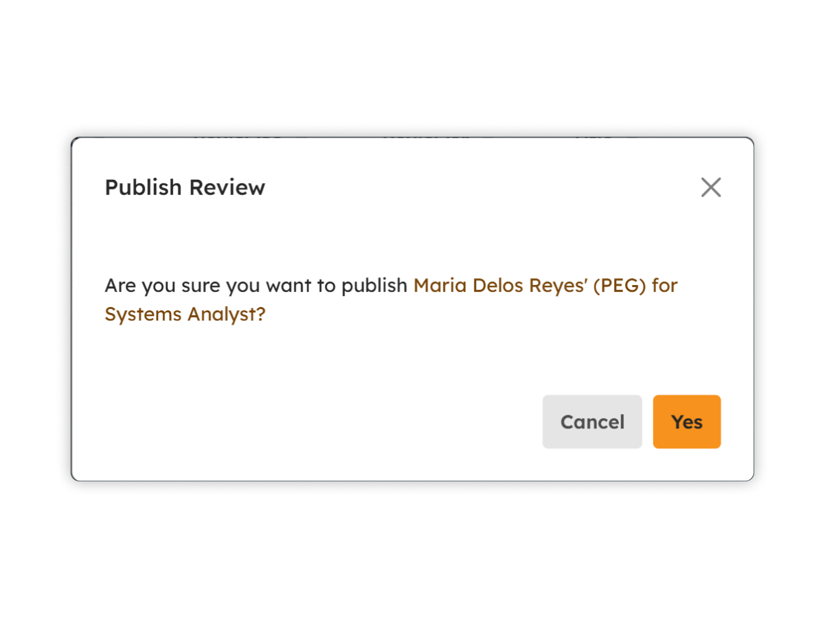 Publish Review page