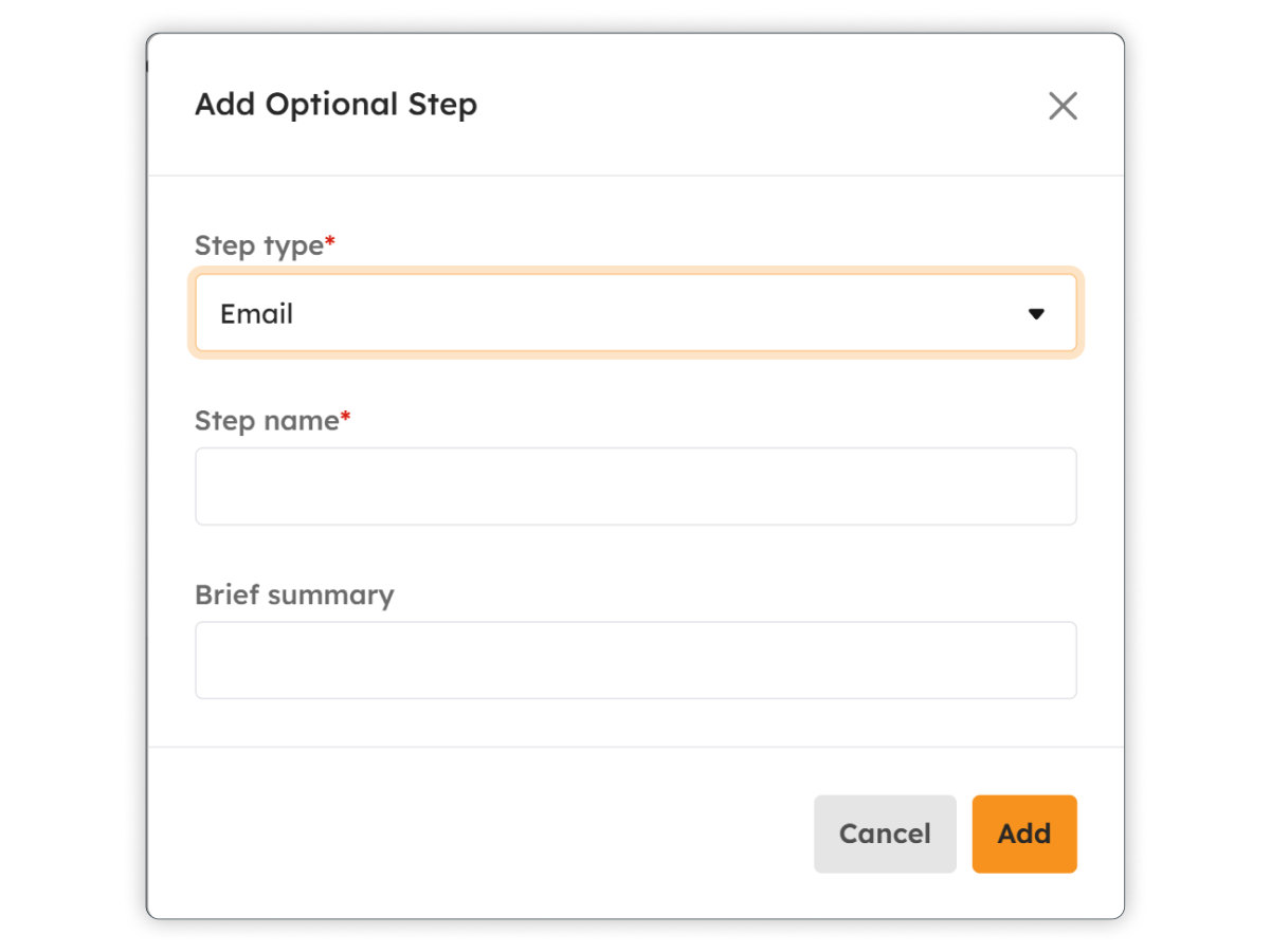 Add Optional Email modal