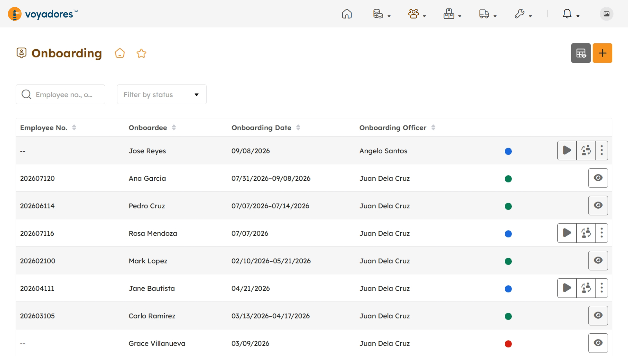 Onboarding page