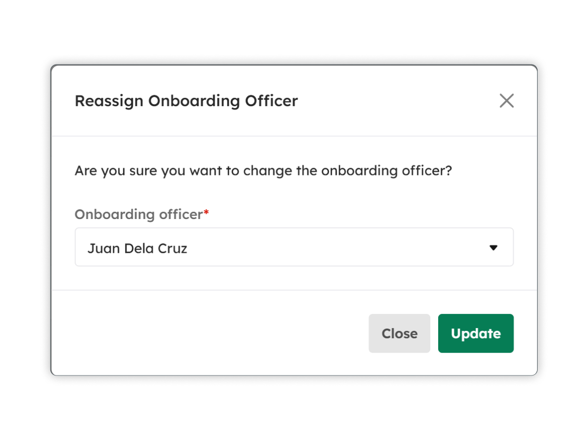 Reassign Onboarding Officer