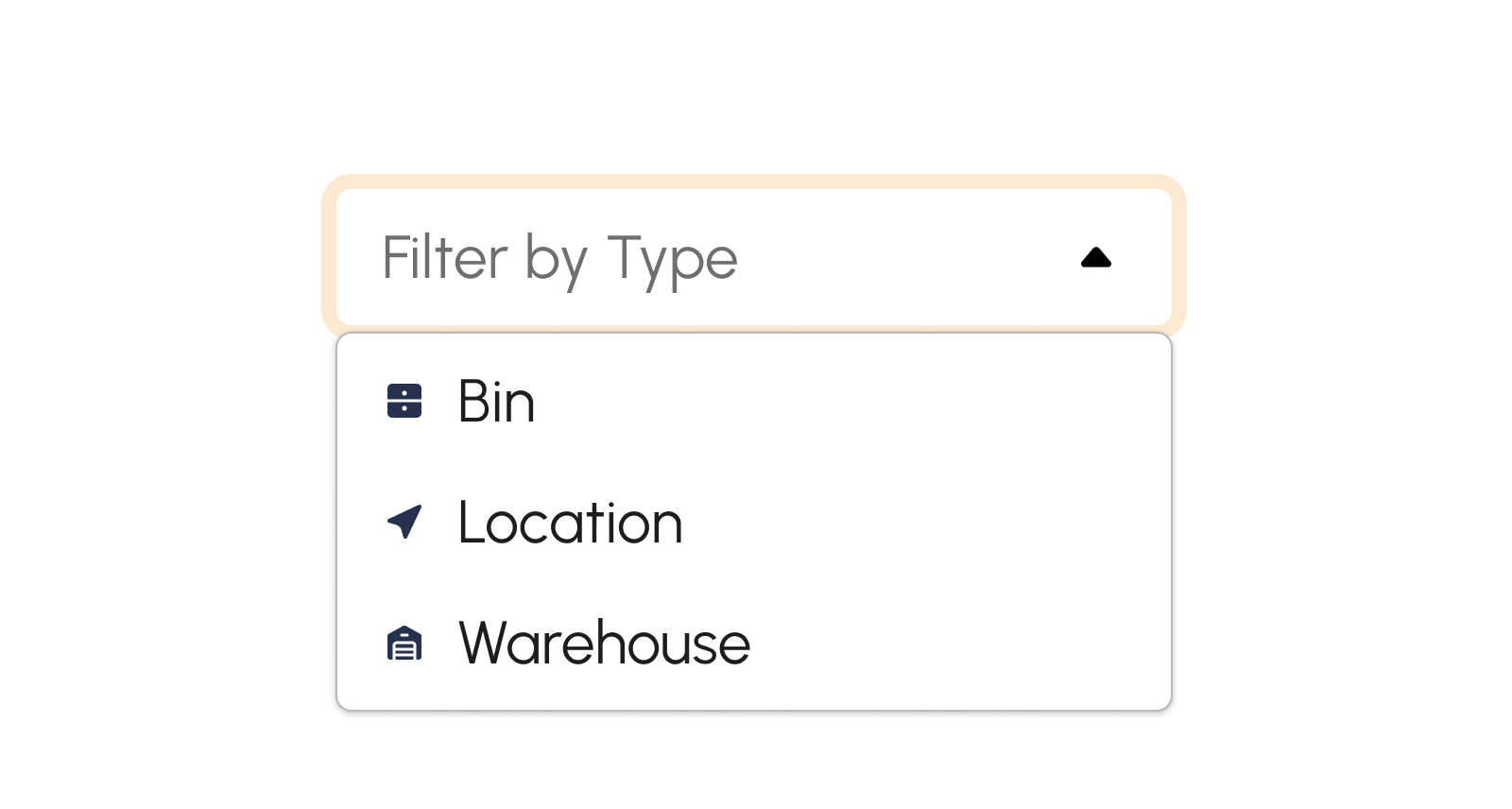 Filter Warehouse by Status