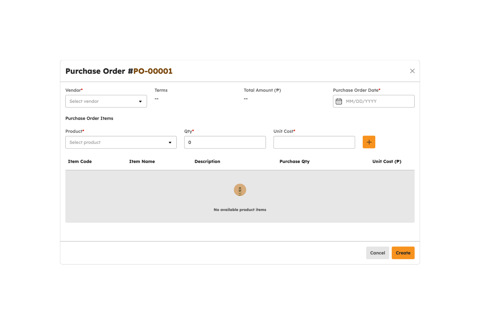 Create Purchase Order