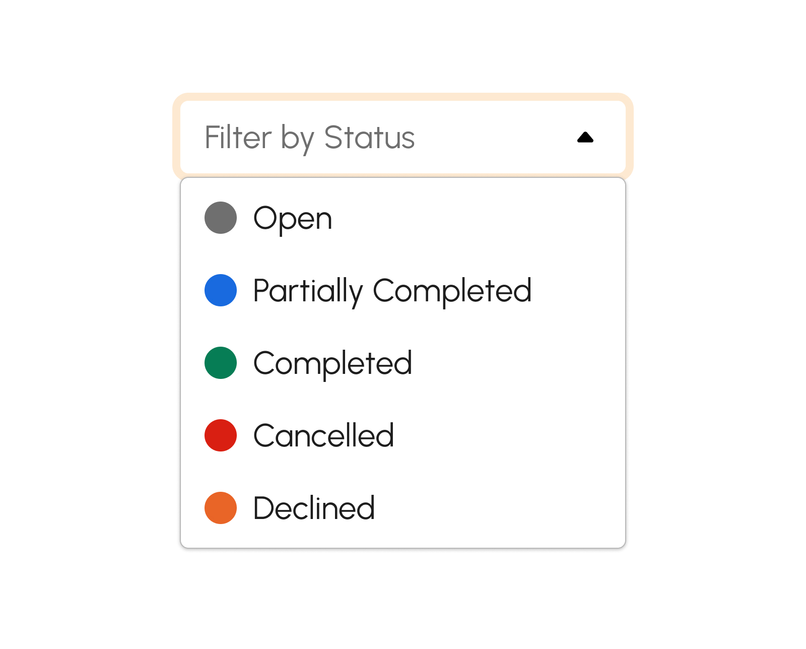 Filter Purchase Orders by Status