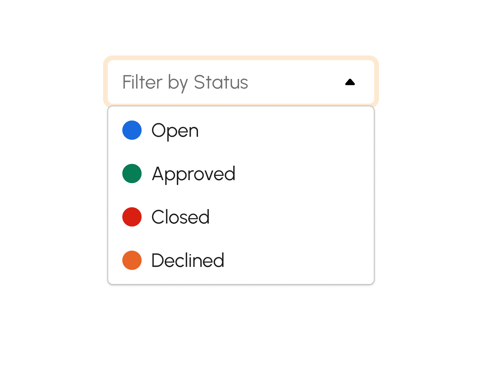 Filter by Status