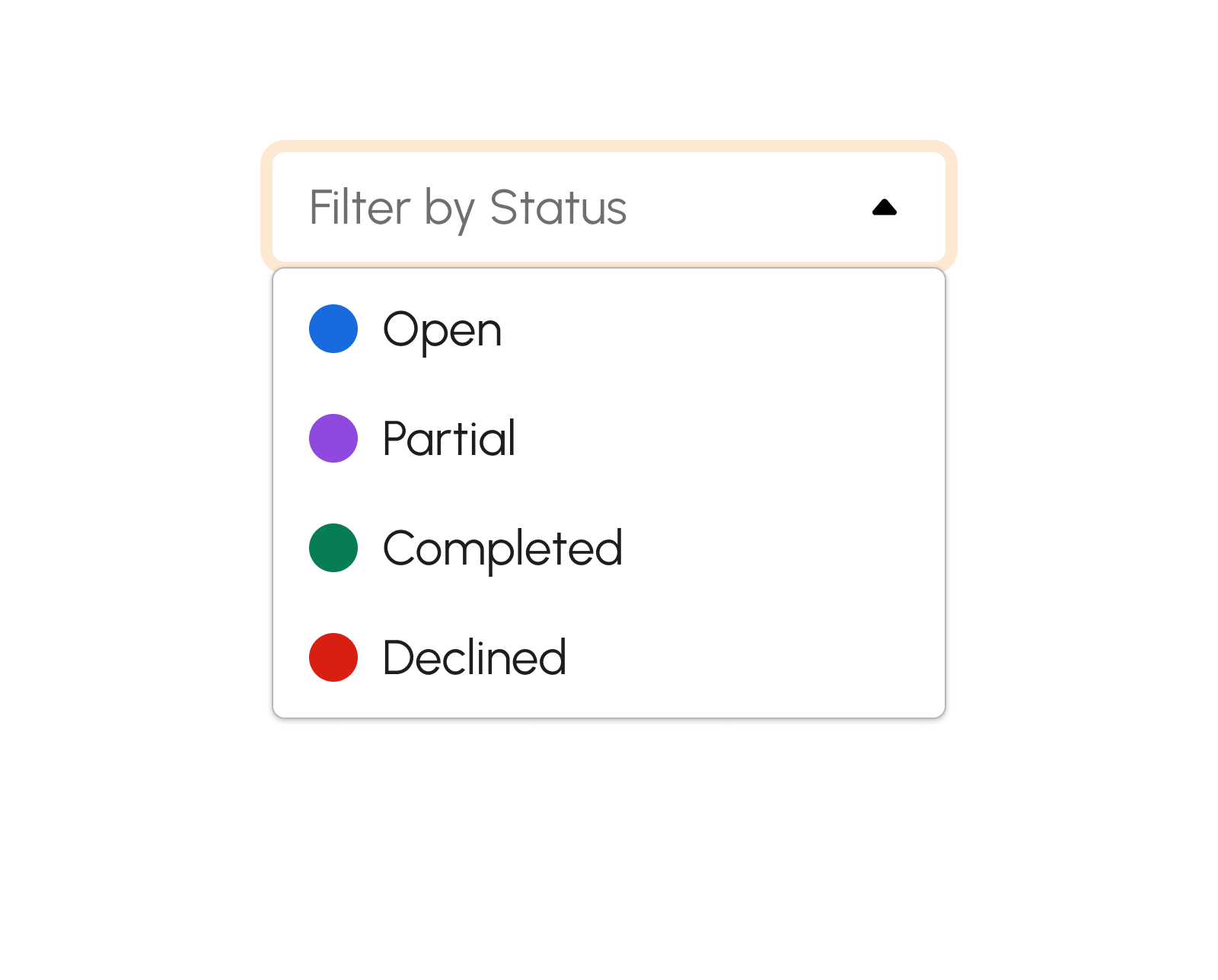 Filter by Status