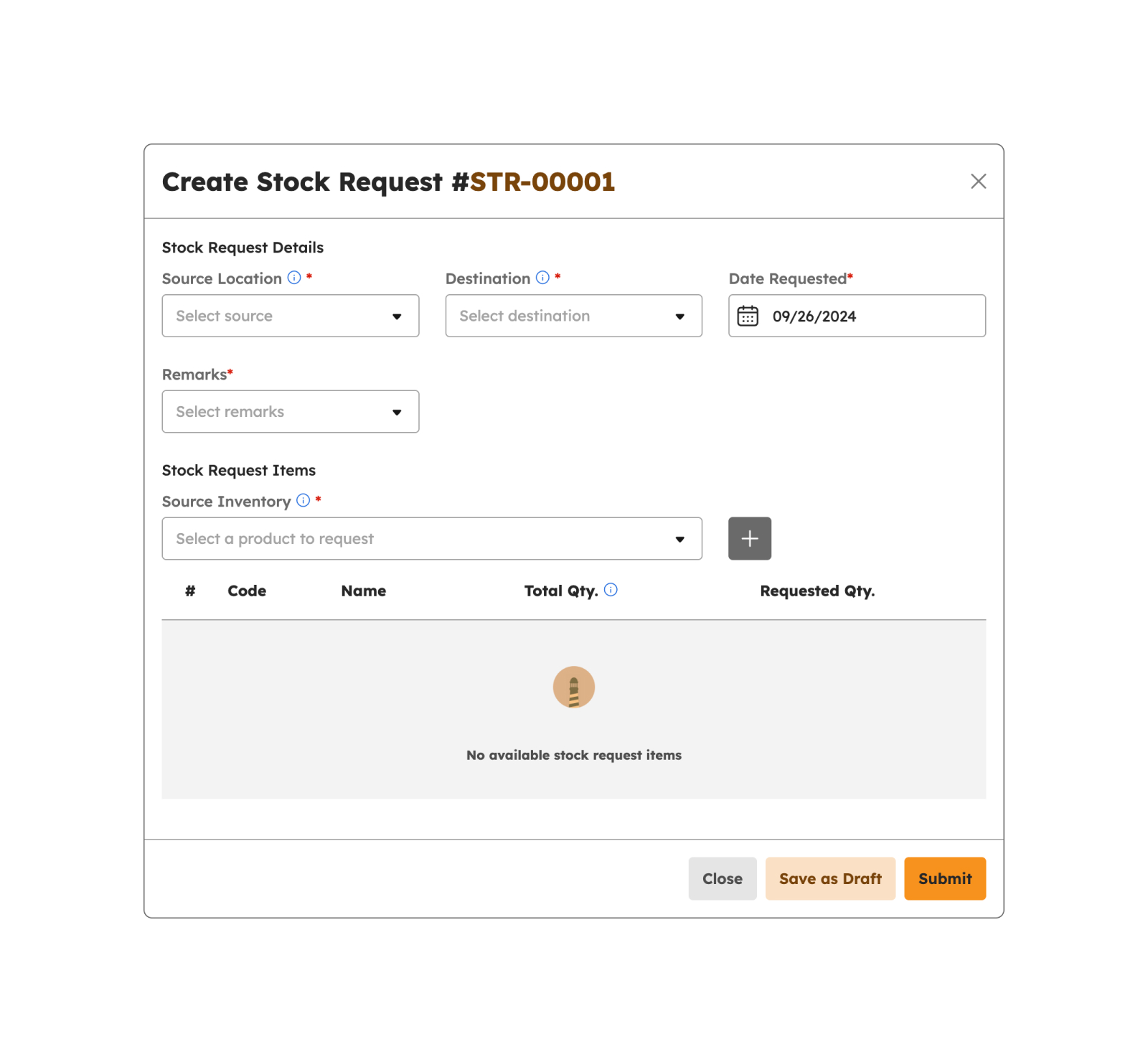 Create Stock Request