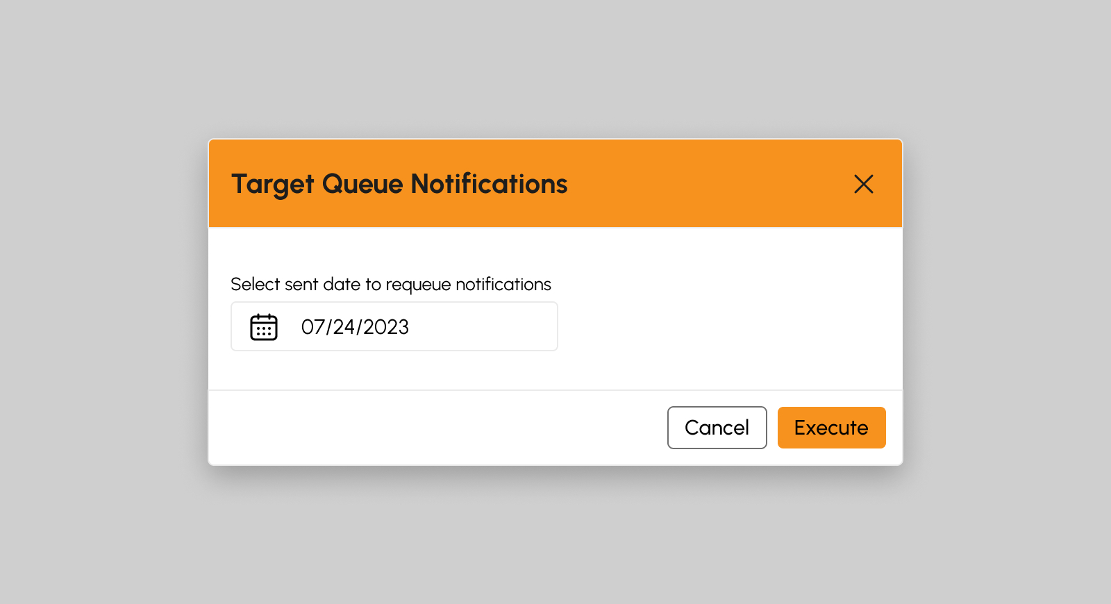 Target Queue Notifications modal